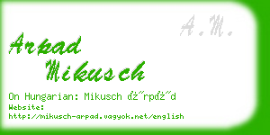 arpad mikusch business card